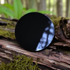 8cm Black Obsidian Mirrors Polished  Round Crystal Plate Ornaments for Scrying picture