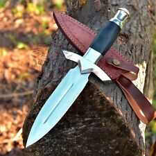 HAND-CRAFTED D2 STEEL HUNTING DAGGER BOWIE KNIFE - WITH MICARTA HANDLE & SHEATH picture