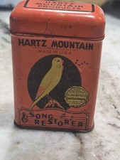 Hartz Mountain Song Restorer Canary Bird Food Metal Litho Tin picture