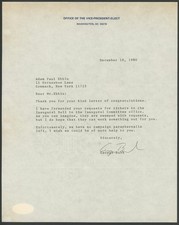 GEORGE H.W. BUSH signed 1980 Vice-President Elect letter - autograph JSA cert picture