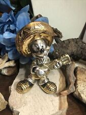 Silver Gold plated Disney D'Argenta Mickey Mouse Sombrero Guitar Figurine 5