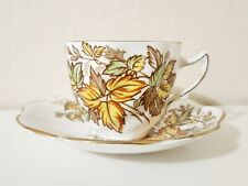 Rosina Bone China Collectible Antique Vintage Leaves Foliage Tea Cup & Saucer picture