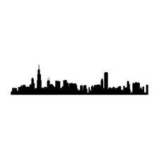 Chicago Skyline Decal Sticker Black Die Cut Vinyl picture