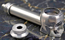3.25” Artisan Metal Skull Hand Pipe – Durable Pocket-Sized Collectible picture