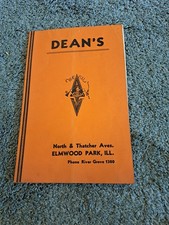 Vintage Menu from Dean's Restaurant Elmwood Park Illinois picture