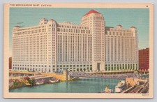 1939 Merchandise Mart Chicago IL Postcard Chas Levy Vintage Linen picture