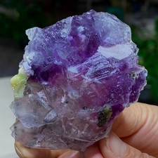 160G Natural Rare transparent purple cubic fluorite mineral crystal /China picture