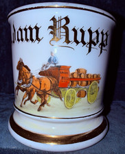 Occupational Shaving Mug, Horse Drawn Wagon with Barrels of Beer, Lager Beer picture