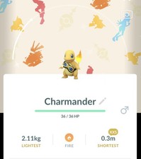 Pokémon Go-Shiny Charmander-✨wearing Friede's goggles with background ✨XXS✨TRADE picture