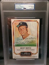 Mickey Mantle Signed Claridge Casino Postcard PSA/DNA Authentic Auto picture
