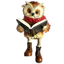 Reading Owl Figurine, Little Readers Cute Bookshelf Decor picture