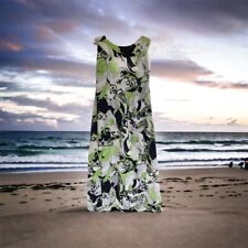 Vintage Hawaiian Dress Full Length Maxi  Lime Green Small 2? 4? Luau Hawaii picture