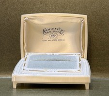 ART DECO CELLULOID LEONARD’S RING BOX MT AIRY NC MOUNT CAROLINA FOOTED 1893 picture