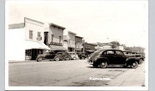 DOWNTOWN STREET remus mi c1940 postcard michigan real photo rppc picture