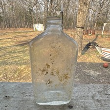 Clear Collectible Liquor Bottle Embossed Base Markings No. 1602 Glass Vintage picture