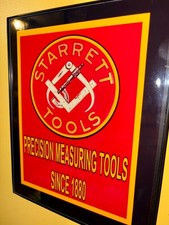 Starrett Precision Tools Machinist Calipers Micrometer Shop Advertising Sign picture