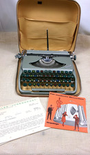 Rare 1958 Neckermann Brilliant Junior Portable Typewriter w/case & papers picture