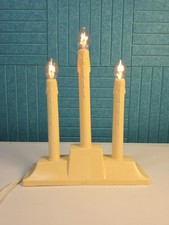 3 LIGHT ELECTRIC CANDELABRA CANDOLIER CHRISTMAS WORKS Vintage Drip Candle picture