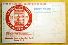 93. Vintage HAMMOND'S PAINT Beacon, NY Advertising Postcard, front pictures Fish picture