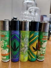 5 Clipper lighters refillable MARIJUANA weed 420 RETRO , Rare hard to find picture