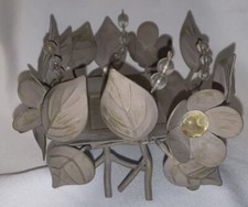NOB Partylite Bronze Metal Golden Leaves Square votive candle holder P7281 picture