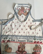 Chef’s Apron Teddy Bear Themed Life is Uncertain Eat Dessert First picture