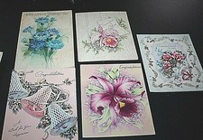 Vtg Greeting Card Lot 50s Wedding Paper Bell Inside Father's Day Vintage -BBBB= picture