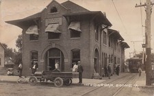 RPPC Boone Iowa Interurban Depot Train Station Trolley Photo Vtg Postcard 25A picture