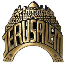 Jerusalem Metal Napkin Letter Holder 3.5”x3.5”x 1” Israel Holy Land Souvenir picture