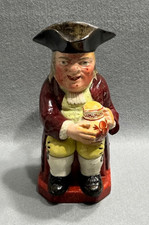 ANTIQUE c1820 ENOCH WOOD STAFFORDSHIRE PRATTWARE PEARLWARE TOBY JUG picture