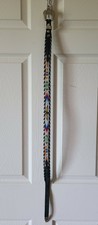 Vintage Black Leather Belt With Native American Beaded Designs picture