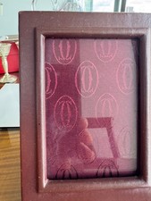 CARTIER -- Vintage Bordeaux Leather Picture Frame 6 x 4.5 picture
