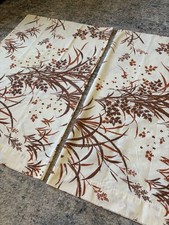 Vintage 70s Sears Roebuck Pillowcases Botanical Earthy Floral Pair picture