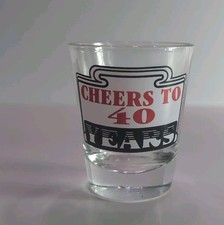 Cheers to 40 Years Clear Painted Glass Shot Glass Anniversary Barware Decorated picture