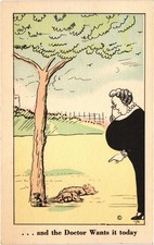 Vintage Comic Postcard Doctor Wants It Today Dog Humor Novel Art picture