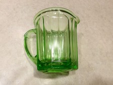 Vintage 1930’s Hazel-Atlas A&J Depression Glass Pitcher Green Uranium, Nice One picture