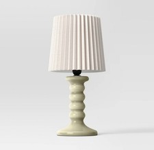 2- Room Essentials Lamps Pleated - Beige - 5.75” Height - NEW picture