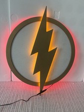 The Flash LED Light Up Wall Sign DC Comics Superhero Lamp 12V w/ Charger picture