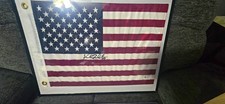 Signed USA American Flag in  w/ Beckett Witnessed Authentication Sticker picture