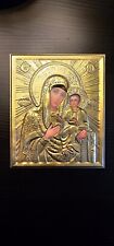 Vintage 19th Century Antique Met Russian Icon Mother Mary and Jesus, Beautiful picture