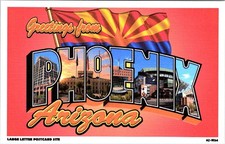 Greetings from the PHOENIX, Arizona Large Letter Linen postcard  6J-H24 picture
