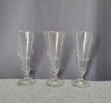 VTG Etched Susquehanna Glass Clipper Ship Sailboat Glasses 8 1/2 PilsnerSet 3 picture
