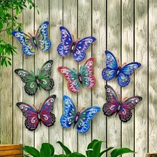 8-Piece Metal Butterfly Wall Art - For Living Room,Decorative Hanging Sculptures picture
