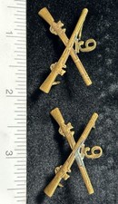 Orig Rare Matched Spanish American War Pair 9th Infantry Collar Insig. Pin Back. picture