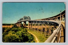 New Orleans LA-Louisiana, Huey P. Long Bridge, Postal PC Vintage c1951 Postcard picture