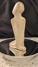 Vintage Kenyan Soapstone Sculpture Abstract Kneeling Figure Hand Carved 7.5
