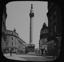 Photo LONDON MONUMENT FROM KING WILLIAM ST C1890 YORK & SON Magic Lantern Slide picture
