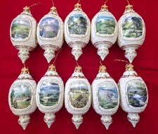 10 Vintage Bradford Editions Irish Blessings Porcelain Christmas Ornaments 1999 picture