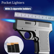 Unique Butane Cigarette LIGHTER & CASE Adjustable Jet Torch Flame Pistol Gun hot picture