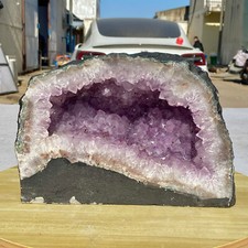21.9LB Natural Amethyst Geode Quartz Crystal Cluster Cathedral Energy healing picture